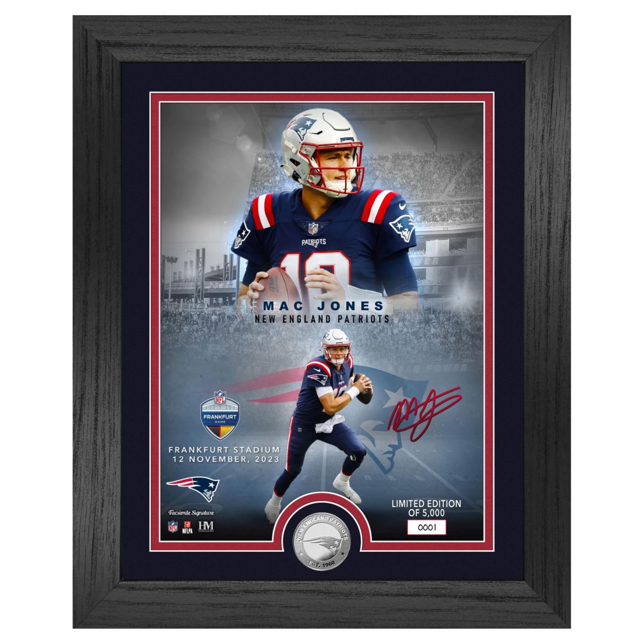 NFL Frankfurt New England Patriots Mac Jones Coin Bild von Highland Mint