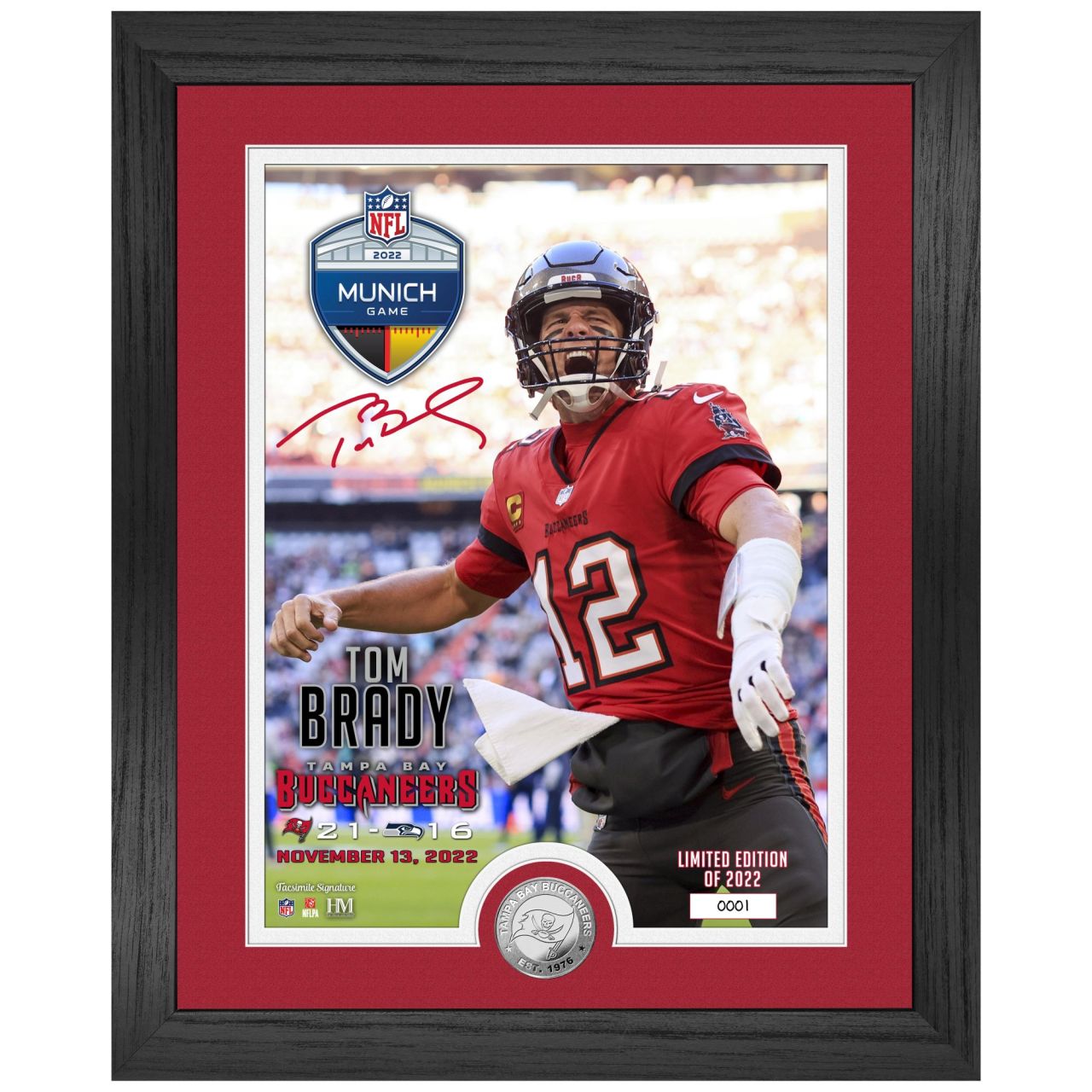 NFL Munich Game Tampa Bay Buccaneers Tom Brady Coin Bild von Highland Mint