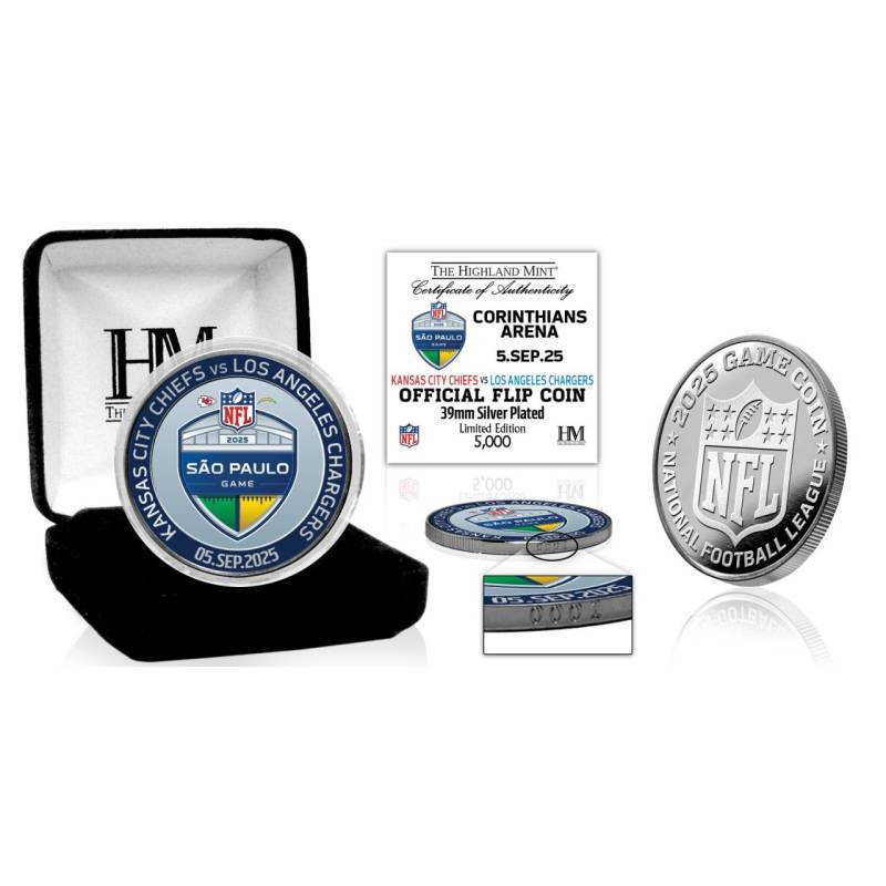 NFL São Paulo Game 2025 Official Flip Coin (39mm) Münze von Highland Mint