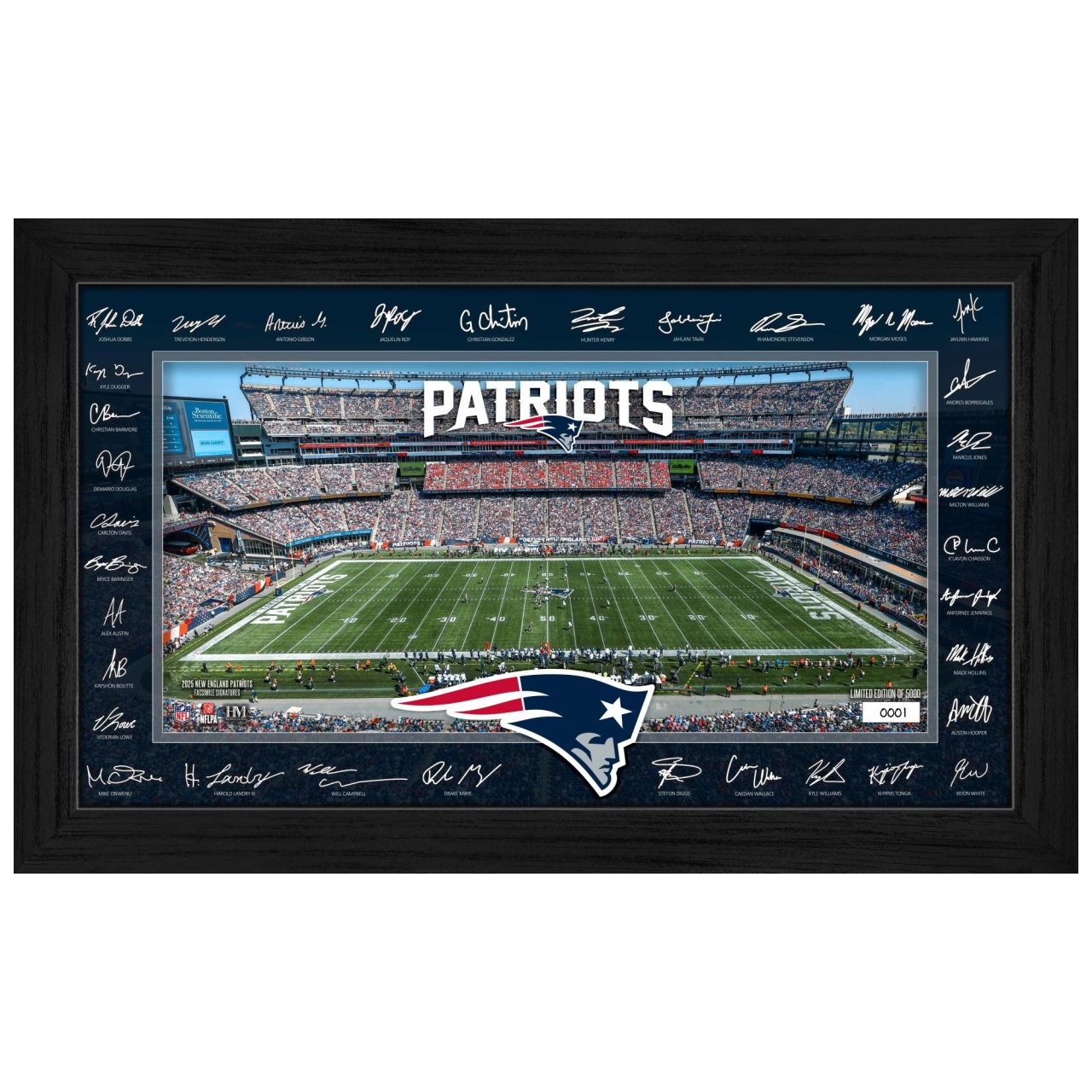 New England Patriots 2025 NFL Signature Gridiron Bild von Highland Mint