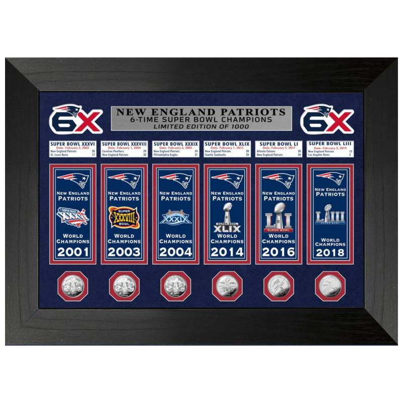 New England Patriots Super Bowl Deluxe Gold Coin Banner Bild von Highland Mint