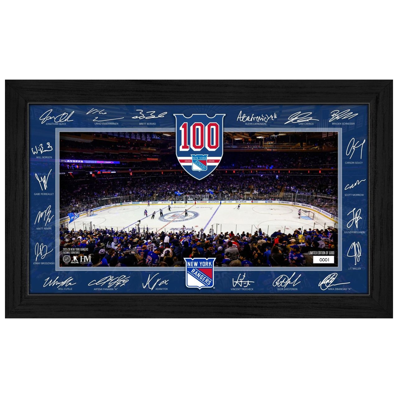 New York Rangers 2025 NHL Signature Rink Bild von Highland Mint