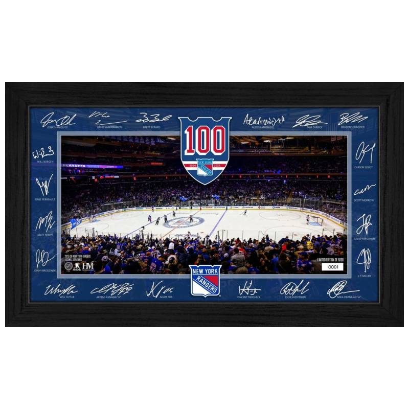 New York Rangers 2025 NHL Signature Rink Bild von Highland Mint