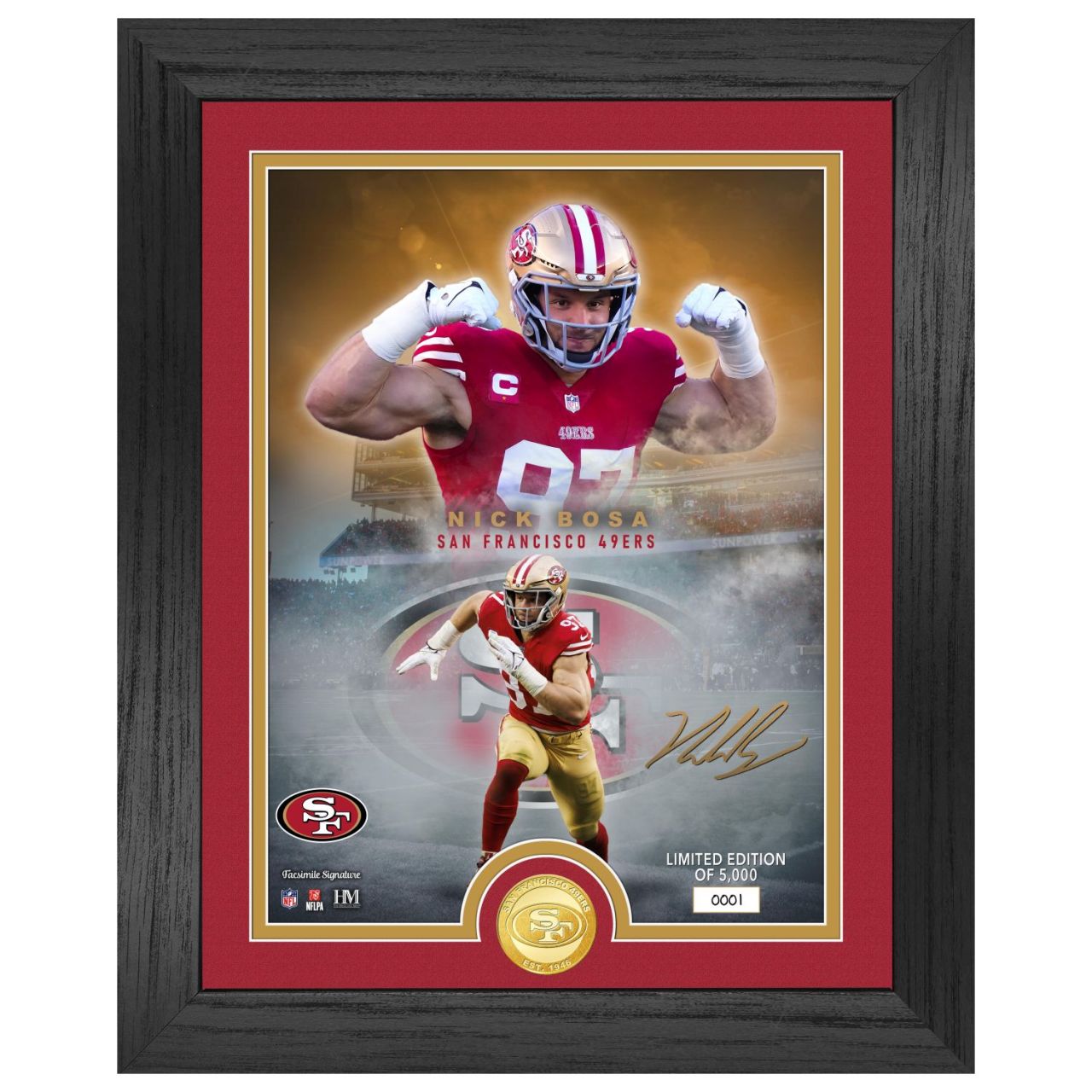 Nick Bosa San Francisco 49ers NFL Signature Coin Bild von Highland Mint