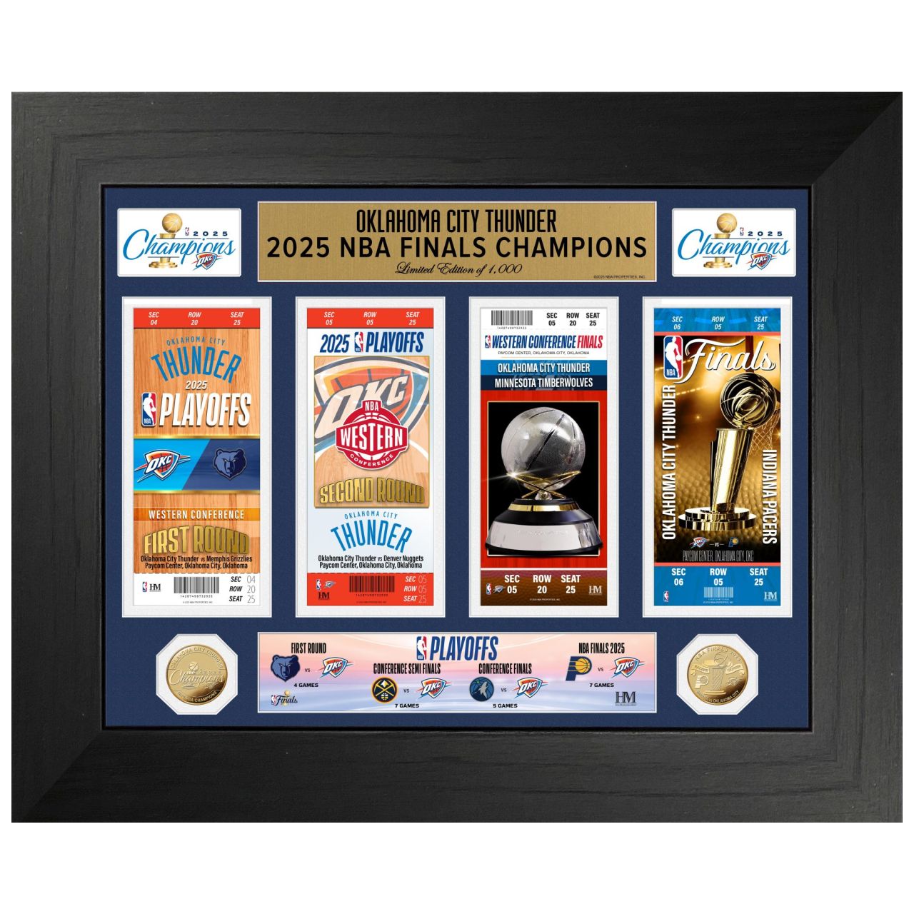 Oklahoma City Thunder 2025 NBA Champions Ticket Deluxe Bild Oklahoma City Thunder 2025 NBA Champions Ticket Deluxe Bild von Highland Mint