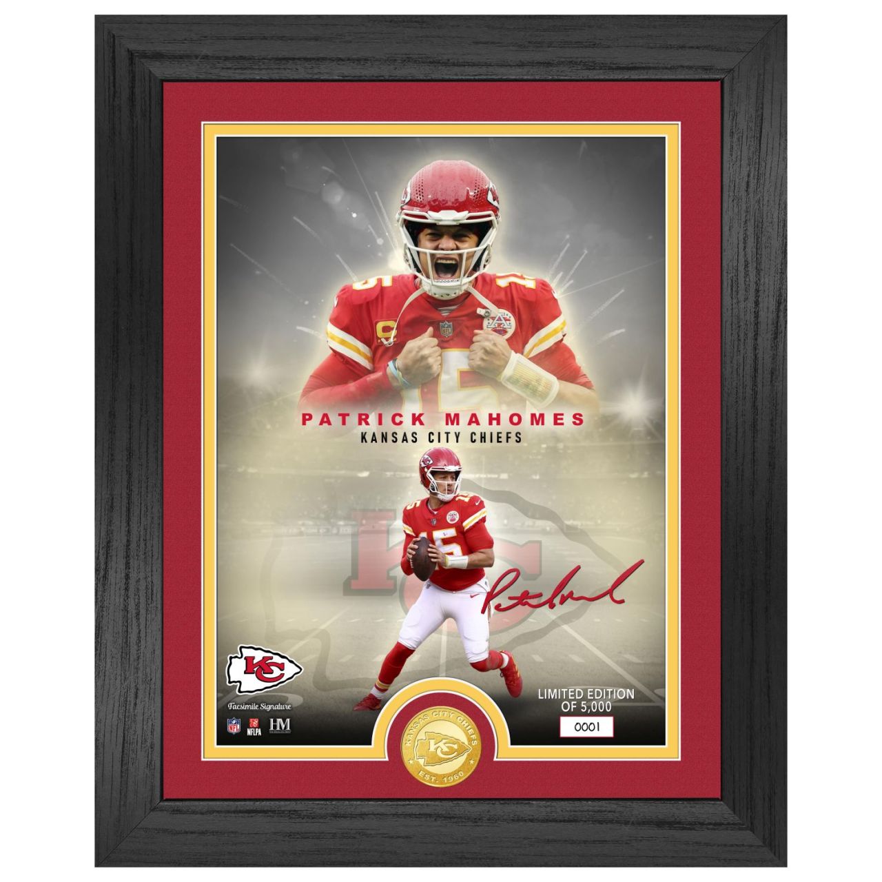 Patrick Mahomes Kansas City Chiefs NFL Signature Coin Bild von Highland Mint