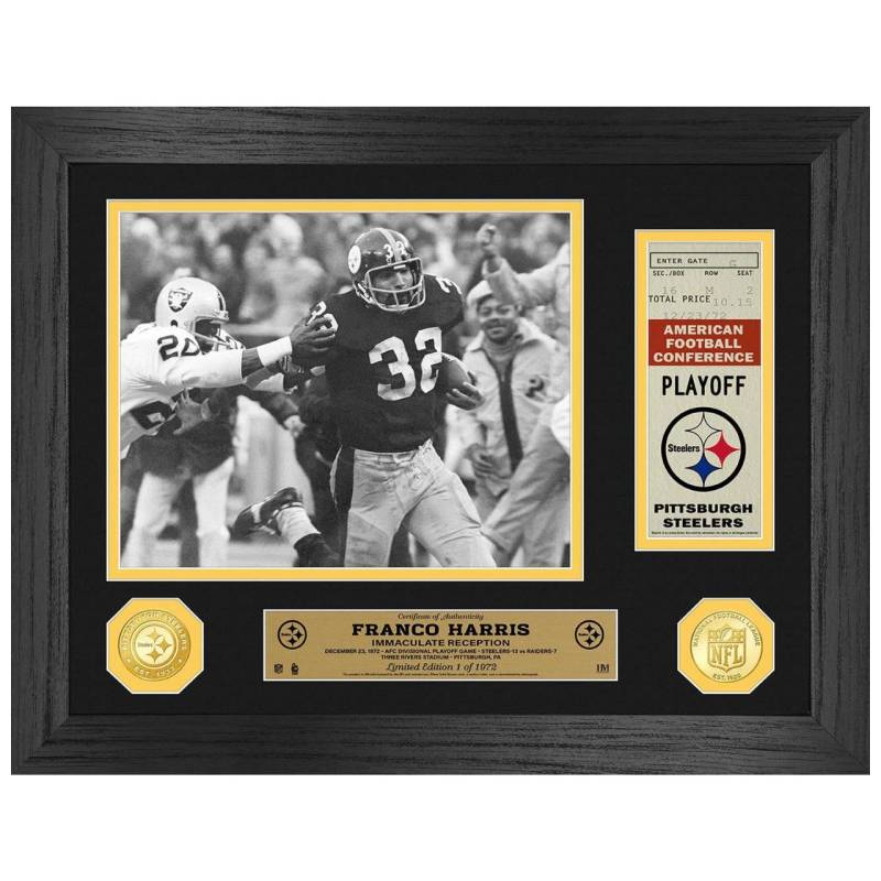 Pittsburgh Steelers Franco Harris Reception Coin Bild von Highland Mint
