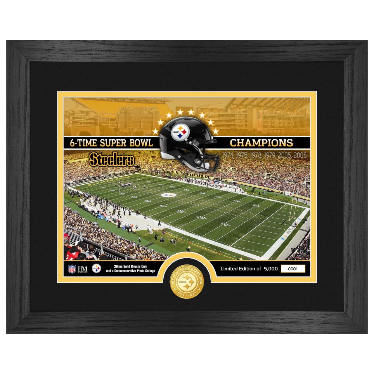 Pittsburgh Steelers NFL Stadion Golden Coin Bild 40x33cm von Highland Mint