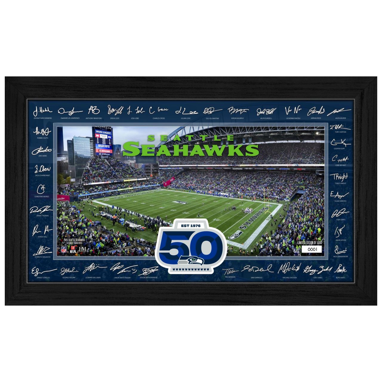Seattle Seahawks 2025 NFL Signature Gridiron Bild von Highland Mint