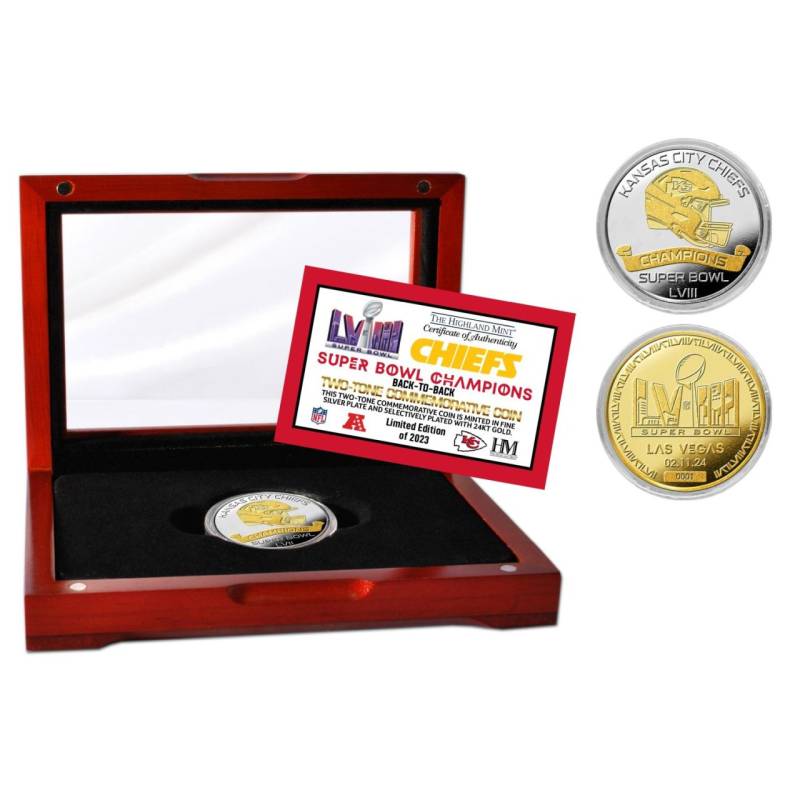 Super Bowl LVIII Kansas City Chiefs Flip Coin Münze 39mm Super Bowl LVIII Kansas City Chiefs Flip Coin Münze 39mm von Highland Mint