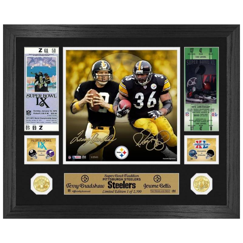 Terry Bradshaw Jerome Bettis Super Bowl Coin Bild von Highland Mint