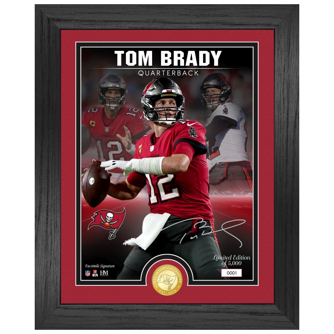 Tom Brady Tampa Bay Buccaneers NFL Signature Coin Bild von Highland Mint