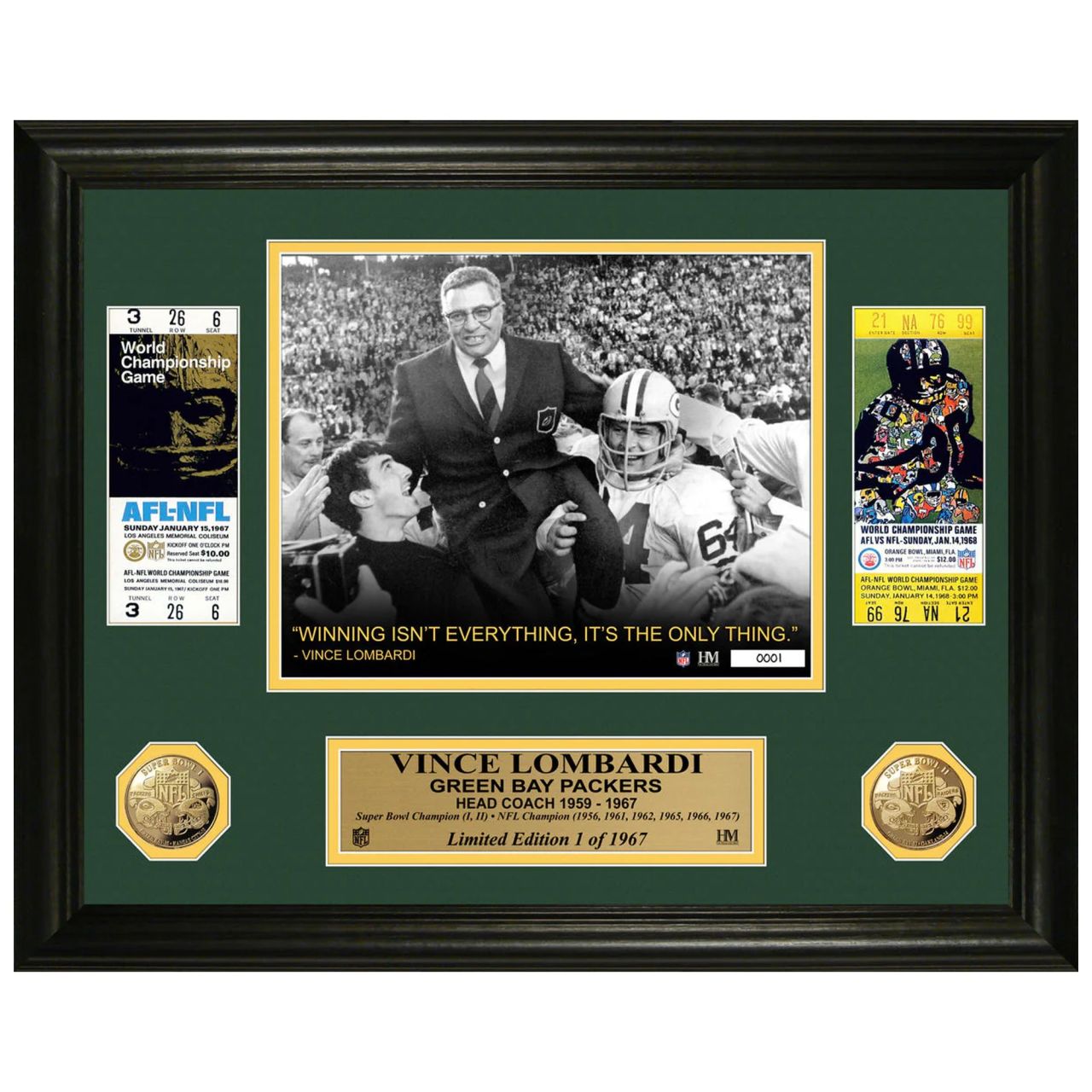 Vince Lombardi Super Bowl Ticket Coin Green Bay Packers Bild von Highland Mint