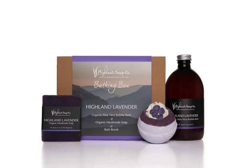 Highland Soaps Co. Hautpflege-Set Highland Soap Geschenkset Badebox Highland Lavender von Highland Soaps Co.