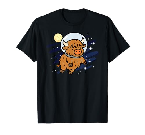 Highland Cow Astronaut Weltraum Tierliebhaber Mond Jungen Mädchen T-Shirt Highland Cow Astronaut Weltraum Tierliebhaber Mond Jungen Mädchen T-Shirt von HighlandCowAxis1