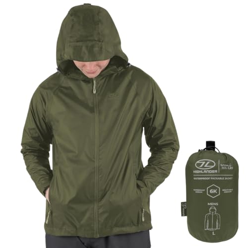 Highlander Jacke Regenjacke wasserdicht JAC077 STOW & GO PACKAWAY JACKET Olive XS von Highlander