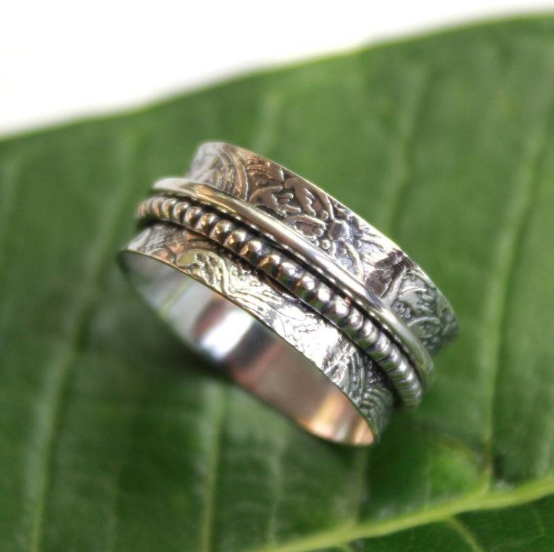 Weitband Daumenring | Spinner Ring Silber Fidget Versilbert 925 Sterling Für Frauen Meditation Handgemachte von HighlightIN