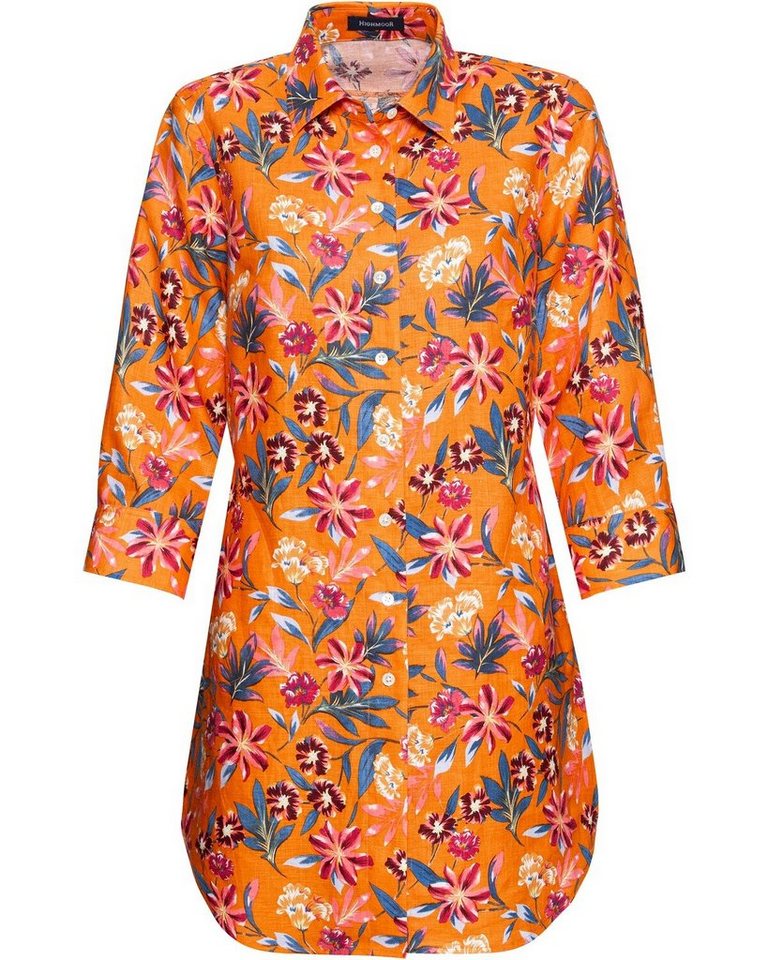 Highmoor Hemdbluse Lange Leinenbluse mit Blumenmuster von Highmoor