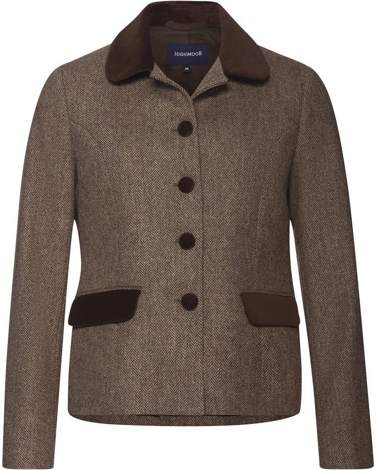 Highmoor Outdoorjacke Fischgrat-Jacke mit Samtdetails von Highmoor