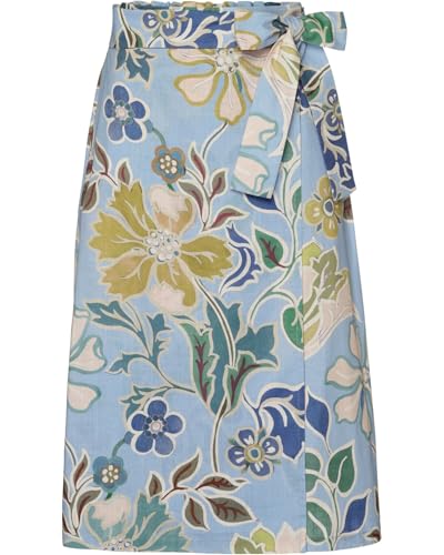 Highmoor Rock mit Bindegürtel Bleu/Blumen 48 von Highmoor