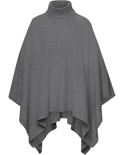 Highmoor Strickponcho mit Rollkragen Grau XL von Highmoor