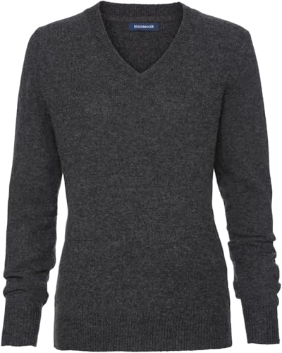 Highmoor V-Pullover aus Lambswool Anthrazit, 34 von Highmoor