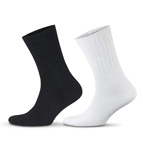 Hightex 2 Paar spezielles Design, nicht drückende, bequeme Damen-Herren-Sommersocken Schwarz und Weiss 39-41 von Hightex