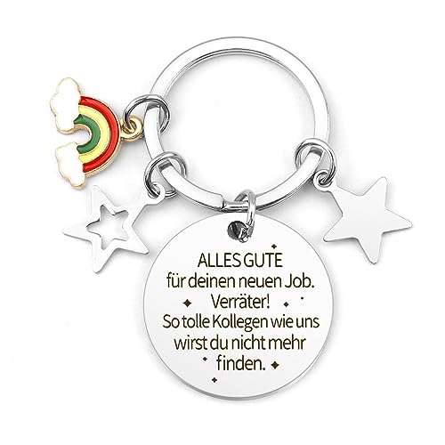 Hightopup Abschiedsgeschenk Kollegen Kollegin Schlüsselanhänger lustig Abschiedsgeschenk Kollegen Jobwechsel neuer Job Geschenke kleine Geschenke Abschied Kollegen Schlüsselanhänger mit Gravur von Hightopup