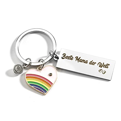 Muttertagsgeschenk Schlüsselanhänger Geschenke für Mama Geschenk Geburtstagsgeschenk für Mama Geschenk für Mama Mutter Geschenk Geburt Beste Mama der Welt Schlüsselanhänger Damen Geschenkideen von Hightopup