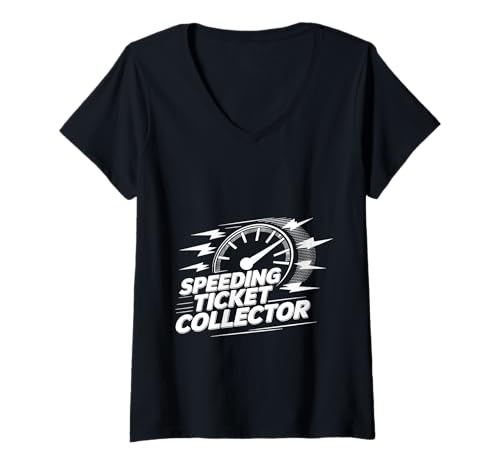Damen Speeding Ticket Collector Treiberstraße schneller Humor - T-Shirt mit V-Ausschnitt Damen Speeding Ticket Collector Treiberstraße schneller Humor - T-Shirt mit V-Ausschnitt von Highway Comedian Driver
