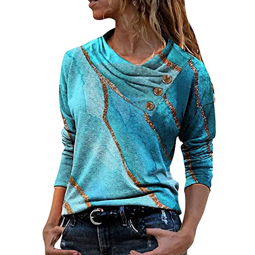 Damen Sweatshirt Beste Freunde Pullover Damen Kapuzenpullover Damen Langarmshirts Herbst Winter Langarm für Frauen mit Motiv Hemd Frauen Casual Tops Kreuz V-Ausschnitt Knöpfe Drucken Langarm Bluse von Higlles