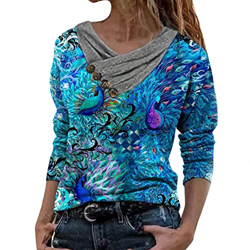 Higlles 1219 Beste Freunde Pullover Kapuzenpullover Damen Mit Kapuzen Herbst Winter Hoodie Sweatshirt Langarm für Frauen Motiv Tie-Dye Bedruckte Stickkragen Bluse Tops, Blau2-x, XL von Higlles