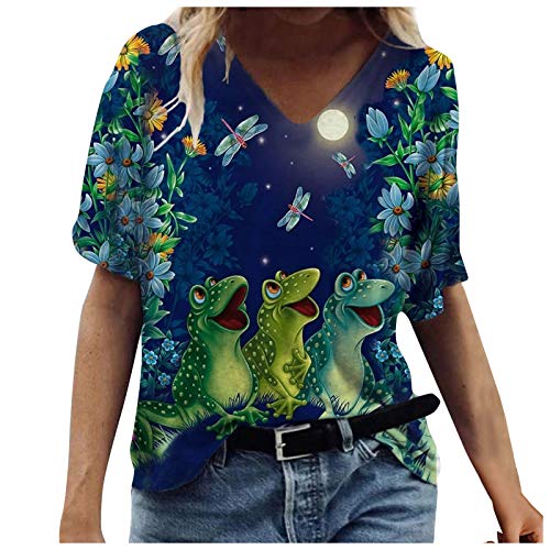 T-Shirts Damen Blusen Tops Sweatshirt Kapuzenpullover Langarmshirts Frühjahr Sommer Beste Freunde Pullover Hoodies für Frauen mit Motiv Mode Casual Plus Size Scenic Flowers Drucken Rundhals-T-Shirt von Higlles