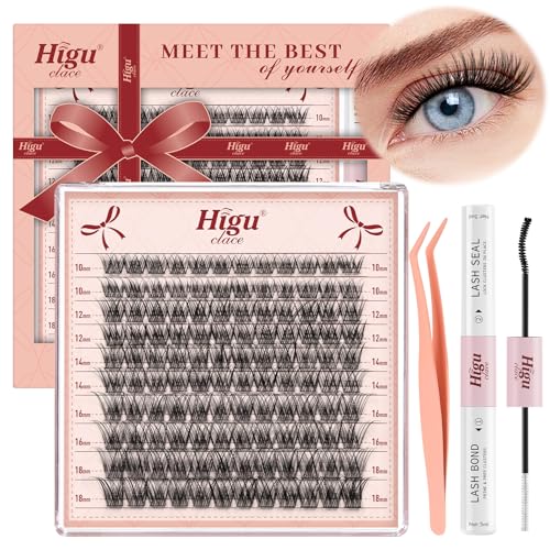 Higu clace Lash-Extension-Set 120 PCS Wimpern Extension Set Wimpernverlängerung Set Einzelne Wimpern Mit Lash Kleber Entferner Wimpern Applikatoren für DIY Wimpern-Extensions-Set von Higu clace