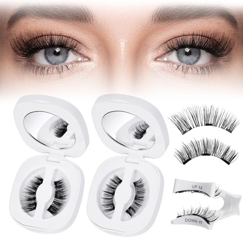 Higu clace Magnetische Wimpern, Magnet Wimpern Ohne Eyeliner,Magnetische Wimpern Natural Look, Stark Magnet Wimpern mit Applikator,Kein Kleber erforderlich Wimpern (KF1) von Higu clace
