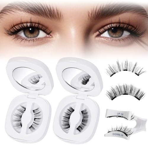 Higu clace Magnetische Wimpern, Magnet Wimpern Ohne Eyeliner,Magnetische Wimpern Natural Look, Stark Magnet Wimpern mit Applikator,Kein Kleber erforderlich Wimpern (MF) von Higu clace