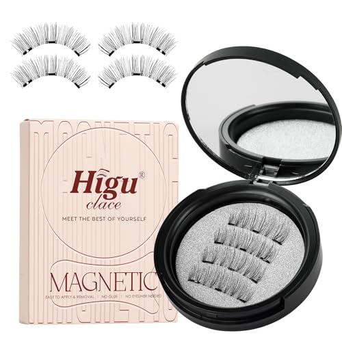 Higu clace Magnetische Wimpern,Magnet Wimpern Ohne Eyeliner,Magnetische Wimpern mit Applikator,Wimpern Magnetisch Natürlicher Look,Kein Kleber erforderlich Wimpern Magnetic(B-V01) von Higu clace