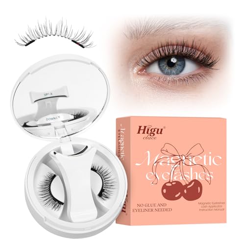 Higu clace Magnetische Wimpern,Magnet Wimpern Ohne Eyeliner,Magnetische Wimpern mit Applikator,Wimpern Magnetisch Natürlicher Look,Kein Kleber erforderlich Wimpern Magnetic(SET-MB) von Higu clace