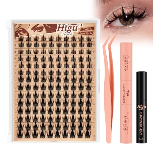 Higu clace Wimpern Extensions Set gemischte10-16mm, 140pcs DIY Cluster Lashes mit Wimpernkleber dauerhaft, Wimpern Pinzette und Entferner, Lash Extension Set für natürlichen Look DIY zu Hause Higu clace Wimpern Extensions Set gemischte10-16mm, 140pcs DIY Cluster Lashes mit Wimpernkleber dauerhaft, Wimpern Pinzette und Entferner, Lash Extension Set für natürlichen Look DIY zu Hause von Higu clace