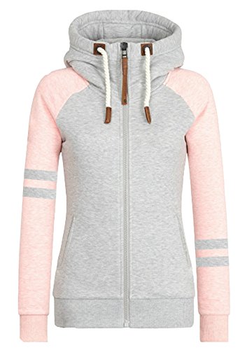 Hiistandd Damen Langarm Sweatshirt Damen Langarm Hoodie Damen Kapuzenpullover Sport Casual Farbblock Herbst Winter Warm Hoodies (Pink, X-Large) von Hiistandd