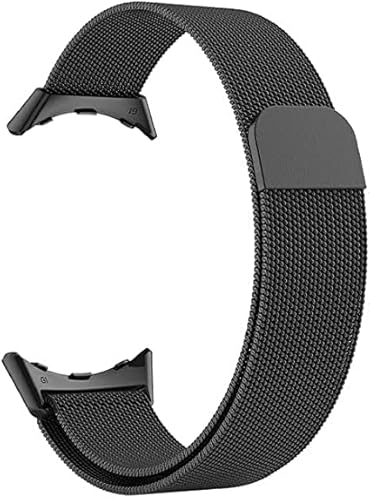Hikaka Metall-Edelstahl-Bänder kompatibel mit Google Pixel Watch Band, verstellbare Mesh Loop Armband, Milan Mesh Magnetic Mesh Loop Armband Armband für Männer Frauen (Schwarz) von Hikaka