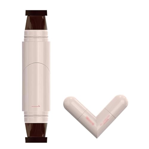 Integrierter rotierender Eyeliner-Stempel-Stift, Präzisions-Eyeliner-Stempel, doppelköpfiger flüssiger Eyeliner-Stift mit Wischschutz, Wasserfester ganztägiger Liner Makeup Winged Eyeliner (Braun) von Hikaka