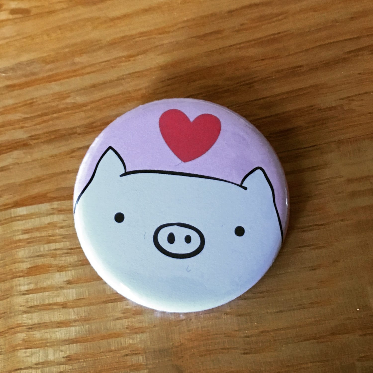 1, 25" Herz Liebe Schwein Button - Tier-Taste Süße 1, 25" Herz Liebe Schwein Button - Tier-Taste Süße von Hikaru811