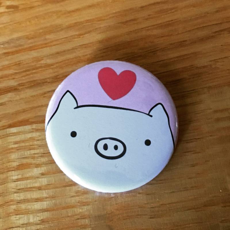 1, 25" Herz Liebe Schwein Button - Tier-Taste Süße von Hikaru811