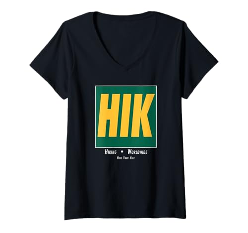 Damen Wandern HIK Lustige Outdoor Naturliebhaber Wanderer Kunst T-Shirt mit V-Ausschnitt Damen Wandern HIK Lustige Outdoor Naturliebhaber Wanderer Kunst T-Shirt mit V-Ausschnitt von Hike Your Hike Outfitters