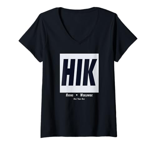 Damen Wandern HIK Lustige Outdoor Naturliebhaber Wanderer Kunst T-Shirt mit V-Ausschnitt Damen Wandern HIK Lustige Outdoor Naturliebhaber Wanderer Kunst T-Shirt mit V-Ausschnitt von Hike Your Hike Outfitters