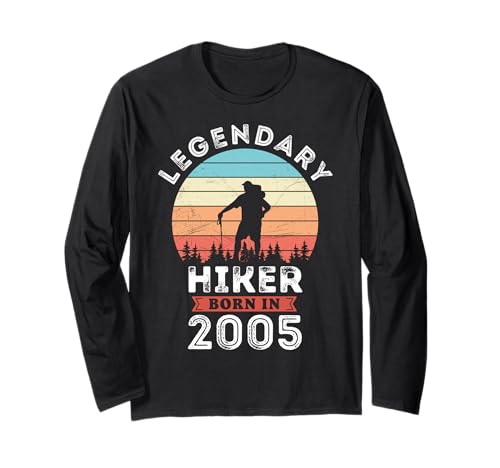 Legendary Hiker Born in 2005, 20th Birthday Men Langarmshirt Legendary Hiker Born in 2005, 20th Birthday Men Langarmshirt von Hiker 2005 Legends Gifts for Mens 20th Bday