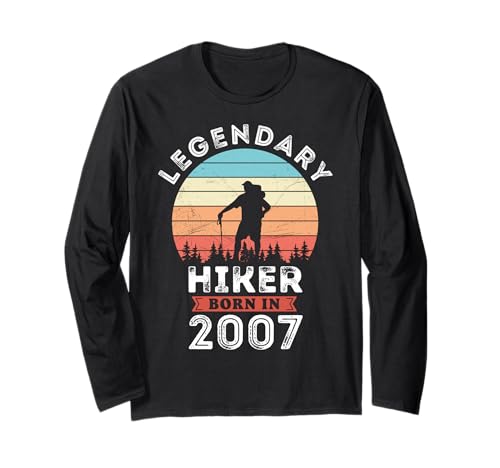 Legendary Hiker Born in 2007, 18. Geburtstag Herren Langarmshirt Legendary Hiker Born in 2007, 18. Geburtstag Herren Langarmshirt von Hiker 2007 Legends Gifts for Mens 18th Bday