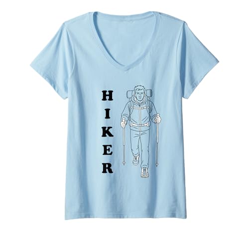 Damen Wanderer T-Shirt mit V-Ausschnitt Damen Wanderer T-Shirt mit V-Ausschnitt von Hiker Stuff