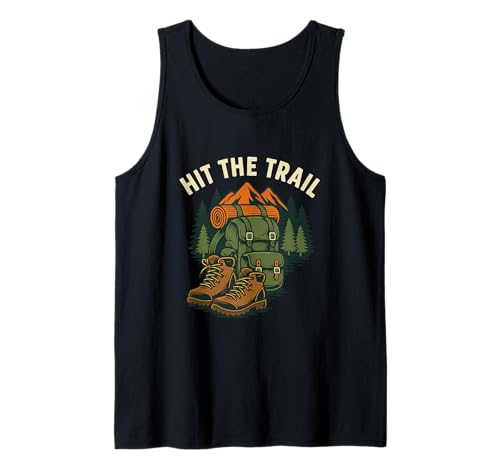 Hit The Trail Wanderrucksack Stiefel Grafikdesign Tank Top von Hiking Adventure Nature Trekking Trail Apparel